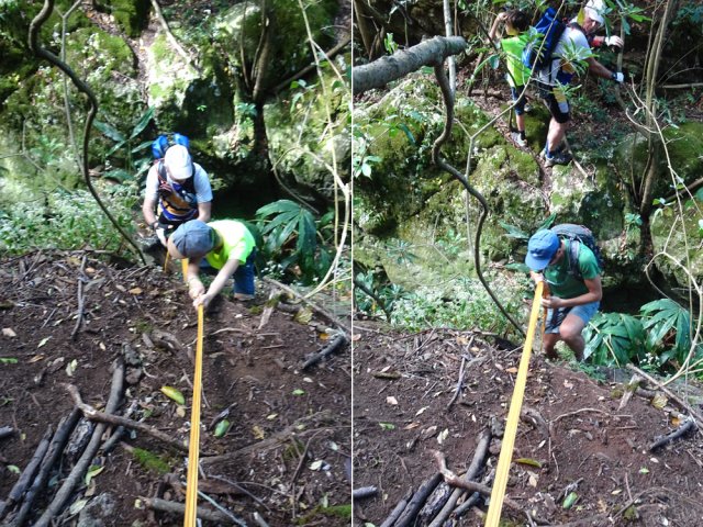 La sangle rassure pour descendre dans le petit bras à sec