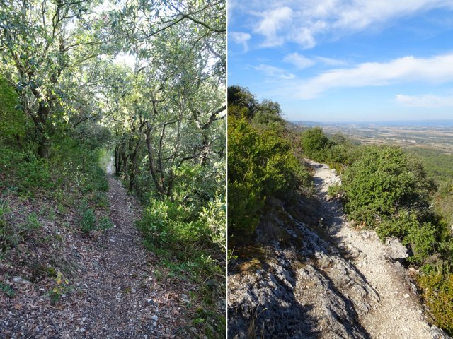 Très agréable sentier qui longe la courbe de niveau et offre de larges panoramas