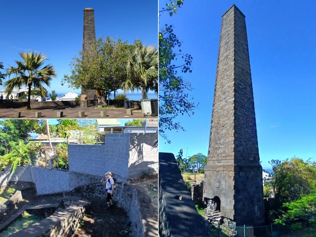 Poursuivre en frôlant le vestige de la très haute cheminée du four à chaux