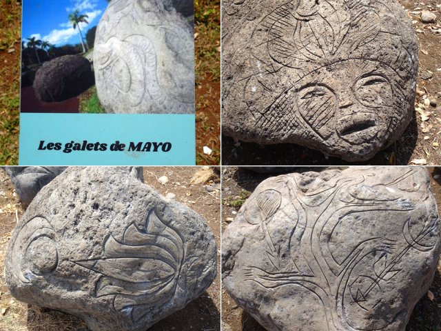 Nombreux galets sculptés à la disqueuse