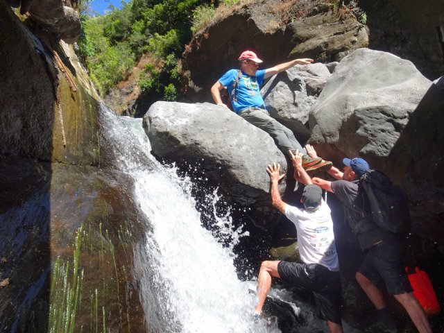 Troisième franchissement beaucoup plus technique et stressant