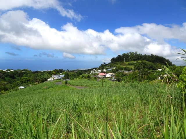 On s'approche du Piton Nathalie avec des vues sur la mer