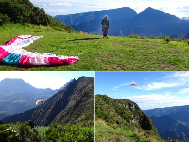 L'aire de décollage des parapentes qui profitent ici des courants ascendants