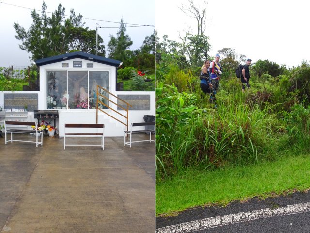 Le départ du sentier à 10 m d'un très grand oratoire