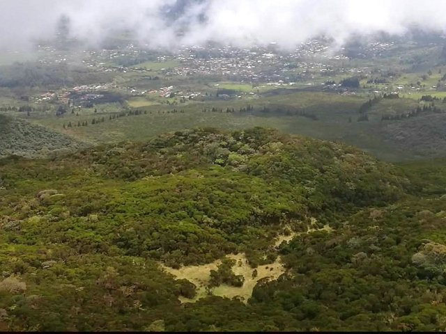 Vue sur la Plaine des Palmistes, souvent dans les nuages une grande partie de la journée